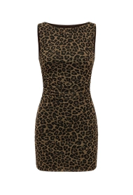 Leopard print mini dress.