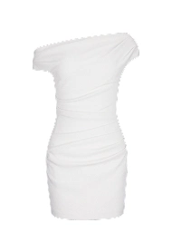 White off shoulder mini dress.