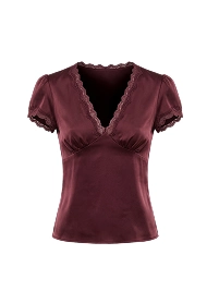Burgundy polka top off shoulder top.