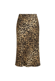 Jupe midi brune en faux croco.
